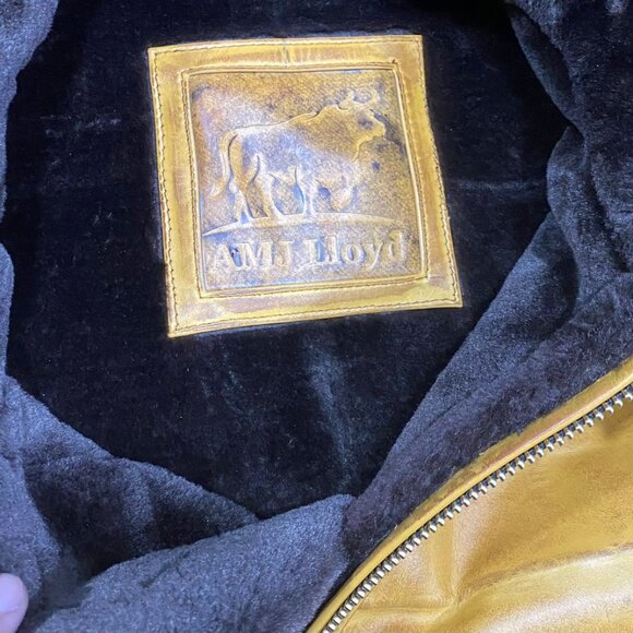 AMJ Lloyd Luxury Orange-Patina Premium Original Leather Jacket for Men - Picture 11 of 12